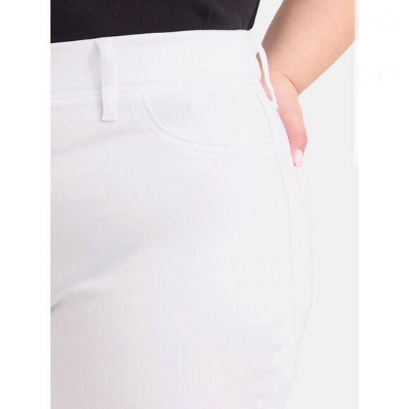Women's White Plus High Rise Capri Jeggings Pants Size 4X - Picture 6 of 6